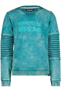 4President acid wash sweater Milan blue coral